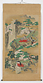 The Demon Shutendōji on Mt. Ōe Viewing Cherry Blossoms, Suzuki Kiitsu (Japanese, 1796–1858), Hanging scroll; ink, color, and gold paint on silk, Japan